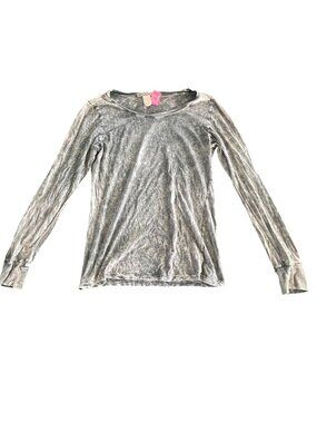 Vintage Wear Me Out Gray Long Sleeve Crewneck Womens Top